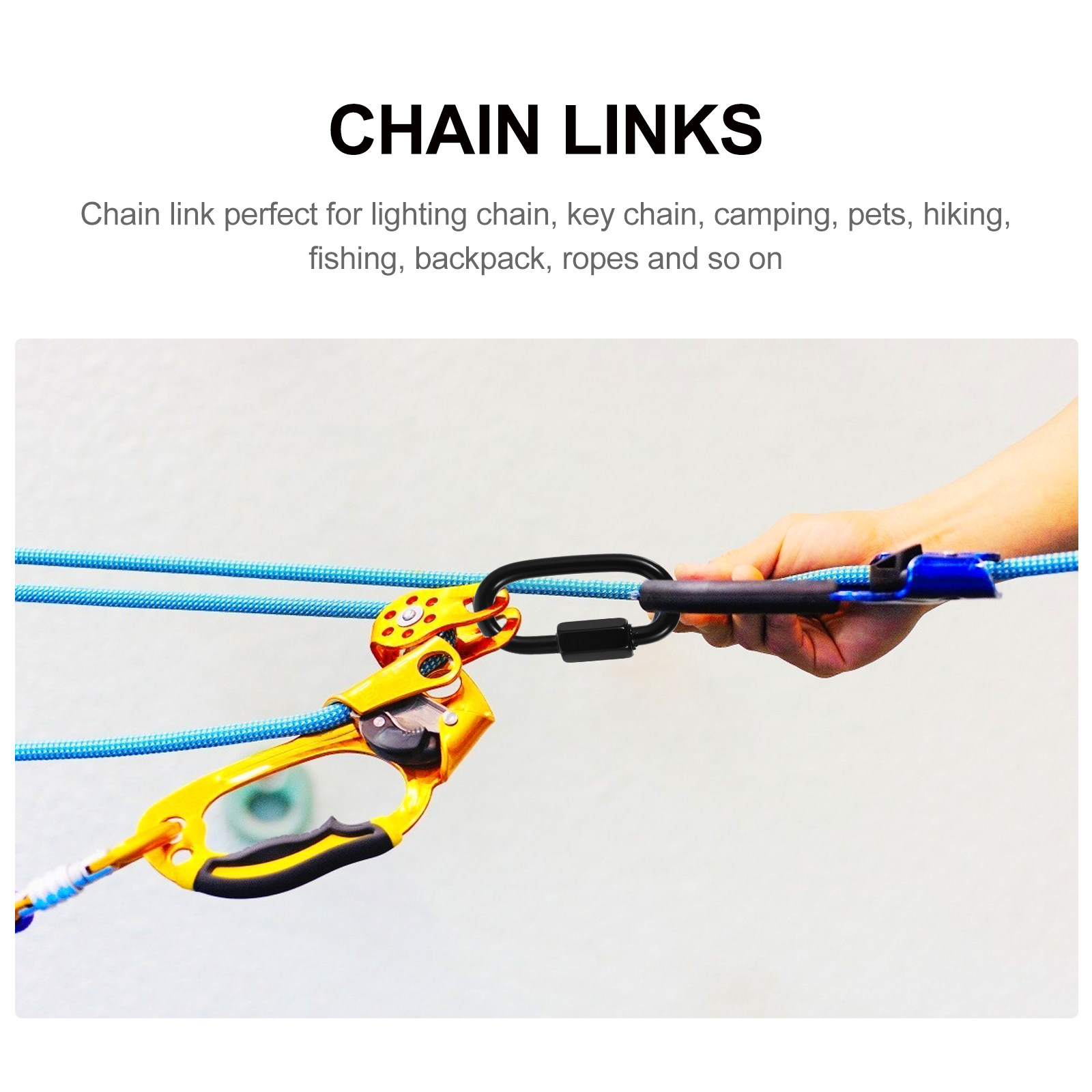 8Pcs Quick Links Black Stainle - Steel Chain ulasan dan harga
