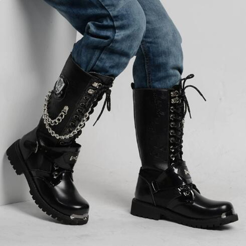 Luxury Men Motorcycle Boots Mi - Motorcycle Chain ulasan dan harga