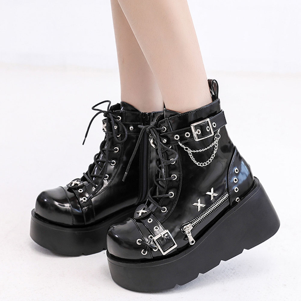 Brand New Ladies Goth Platform - Motorcycle Chain ulasan dan harga