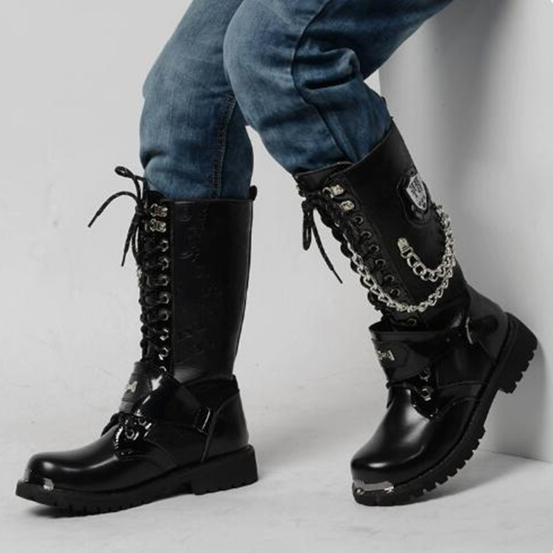 Men Fashion Motorcycle Boots M - Motorcycle Chain ulasan dan harga